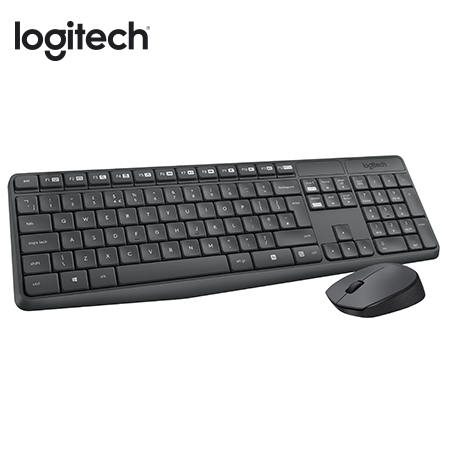 TECLADO LOGITECH + MOUSE MK235 WIRELESS USB SP BLACK (PN 920-007901)